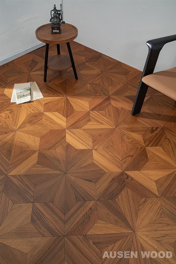 Diamond-Parquet de teca birmana